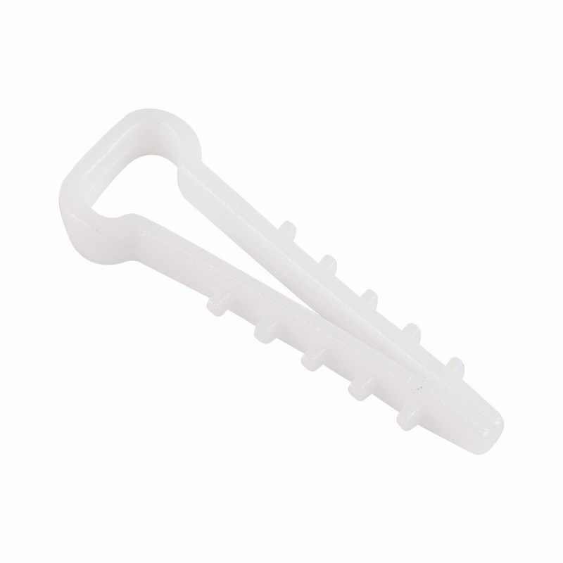 Дюбель-хомут нейлоновый прямоугольный 5-10 мм, белый (100 шт/уп) REXANT