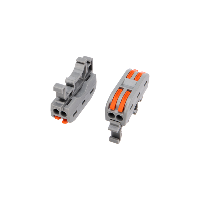 Клемма СМК 222-422D проходная 2-полюсная, с креплением на DIN-рейку (0,08-4 мм²) серая (50 шт./уп.)