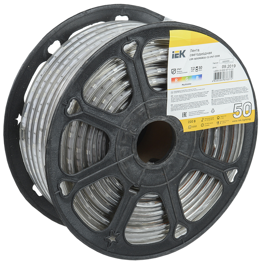 Лента LED 50м LSR-5050RGB30-7,2-IP67-220В IEK