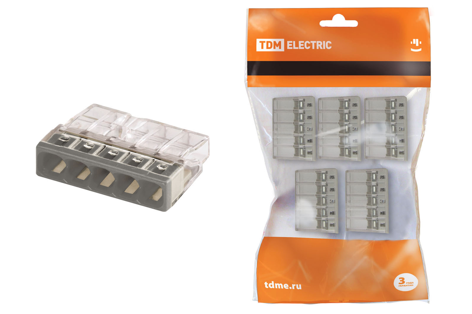 Клемма строительно-монтажная КБМ-2273-235 (2,5мм2) с пастой (5 шт/упак) TDM