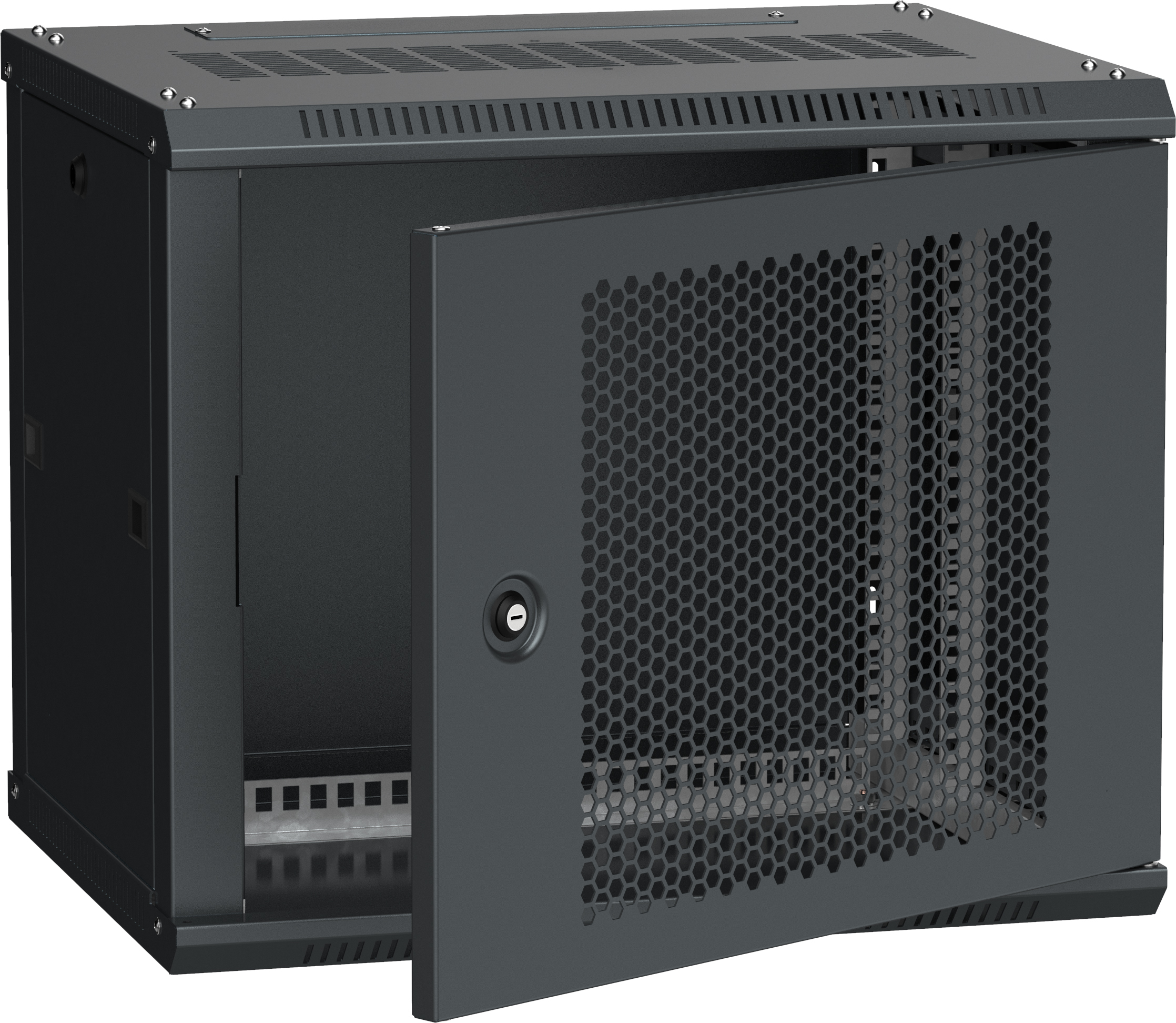 ITK Шкаф LINEA W 9U 600x450 мм дверь перфорированная, RAL9005