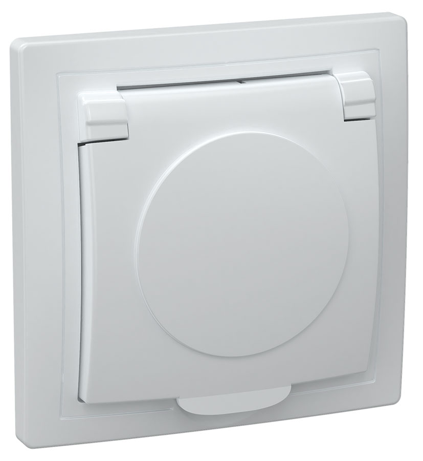 KVARTA Роз. 1-мест. с з/к крыш. 16А РСб10-3-КБ бел. IEK