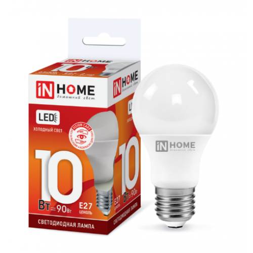 Лампа светодиодная LED-A60-VC 10Вт 230В Е27 6500К 950Лм