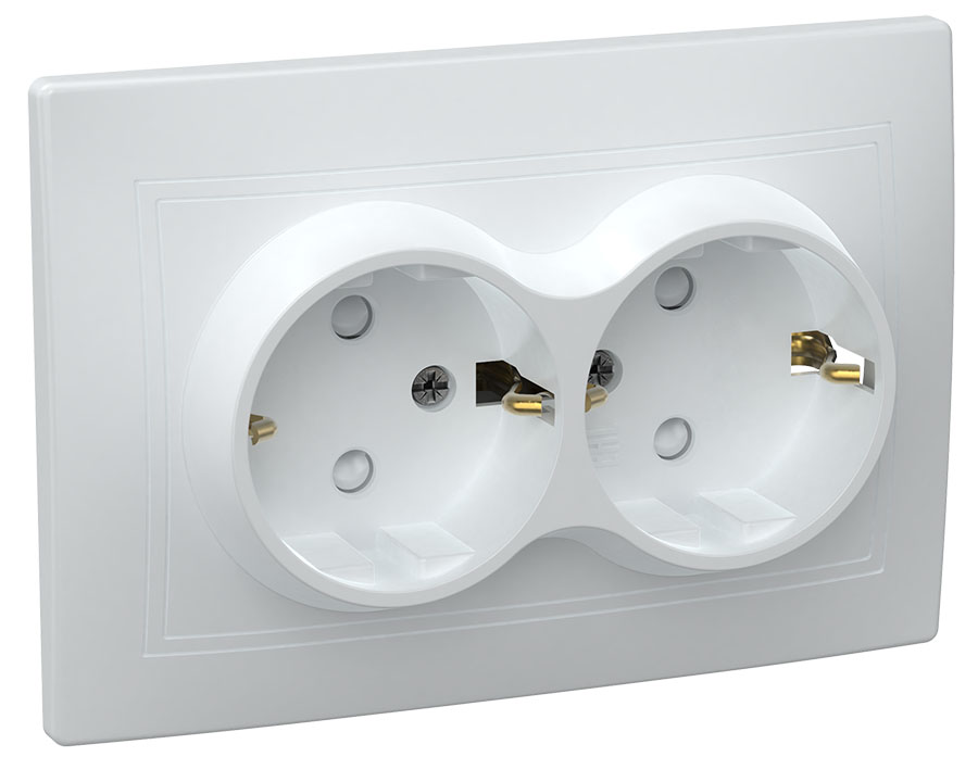 KVARTA Роз. 2-мест. с з/к/ш 16А РСш12-3-КБ бел. IEK