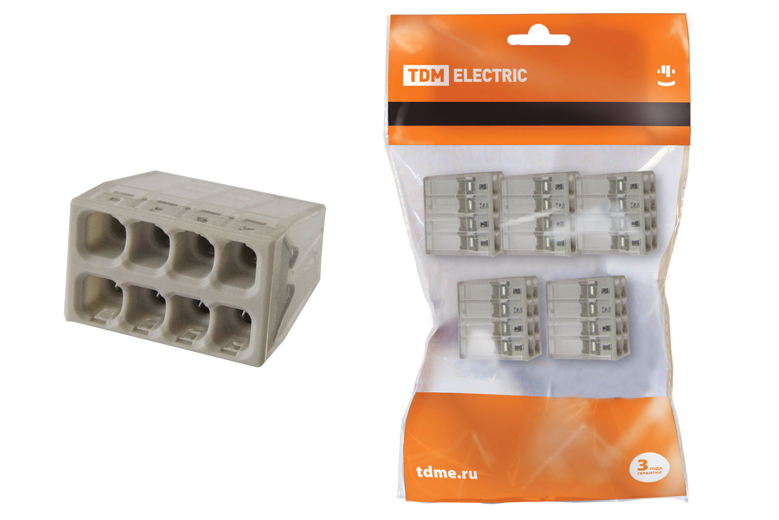 Клемма строительно-монтажная КБМ-2273-248 (2,5мм2) с пастой (5 шт/упак) TDM