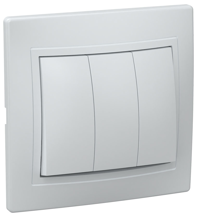 KVARTA Выключ. 3-кл. 10А ВС10-3-0-КБ бел. IEK