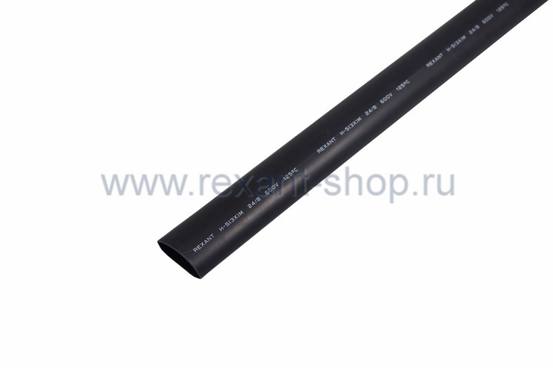 Термоусаживаемая трубка клеевая 24,0/8,0 мм, черная (5 шт/уп по 1 м) REXANT