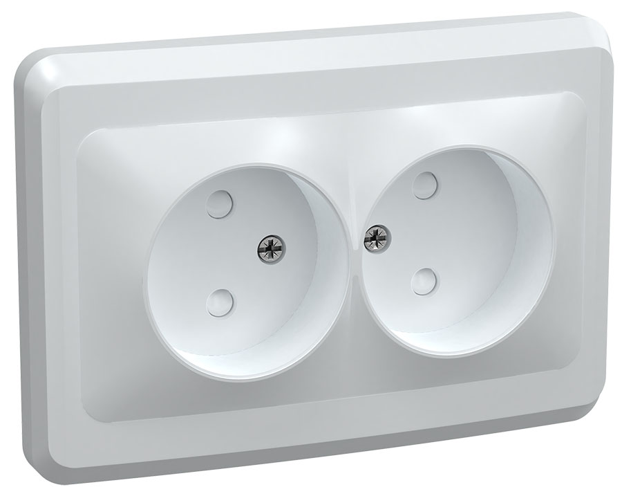 VEGA Роз. 2-мест. без з/к/ш 10А РС12-2-ВБ бел. IEK