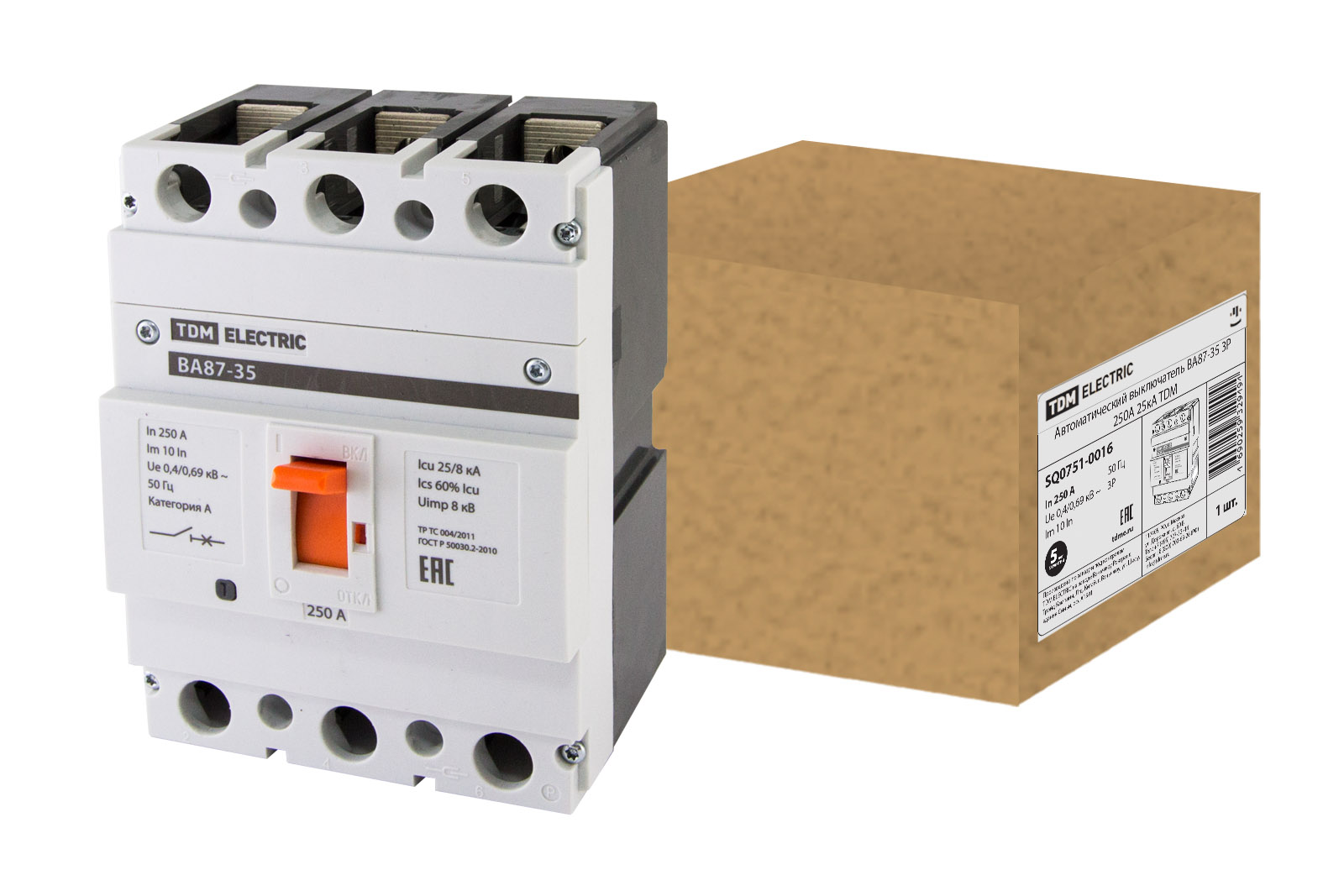 Автоматический выключатель ВА87-35 3Р 250А 25кА TDM