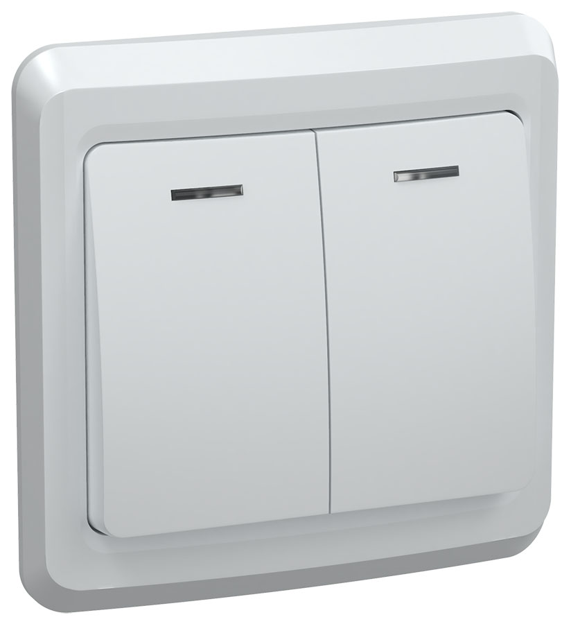 VEGA Выключ. 2-кл. с инд. 10А ВС10-2-1-ВБ бел. IEK