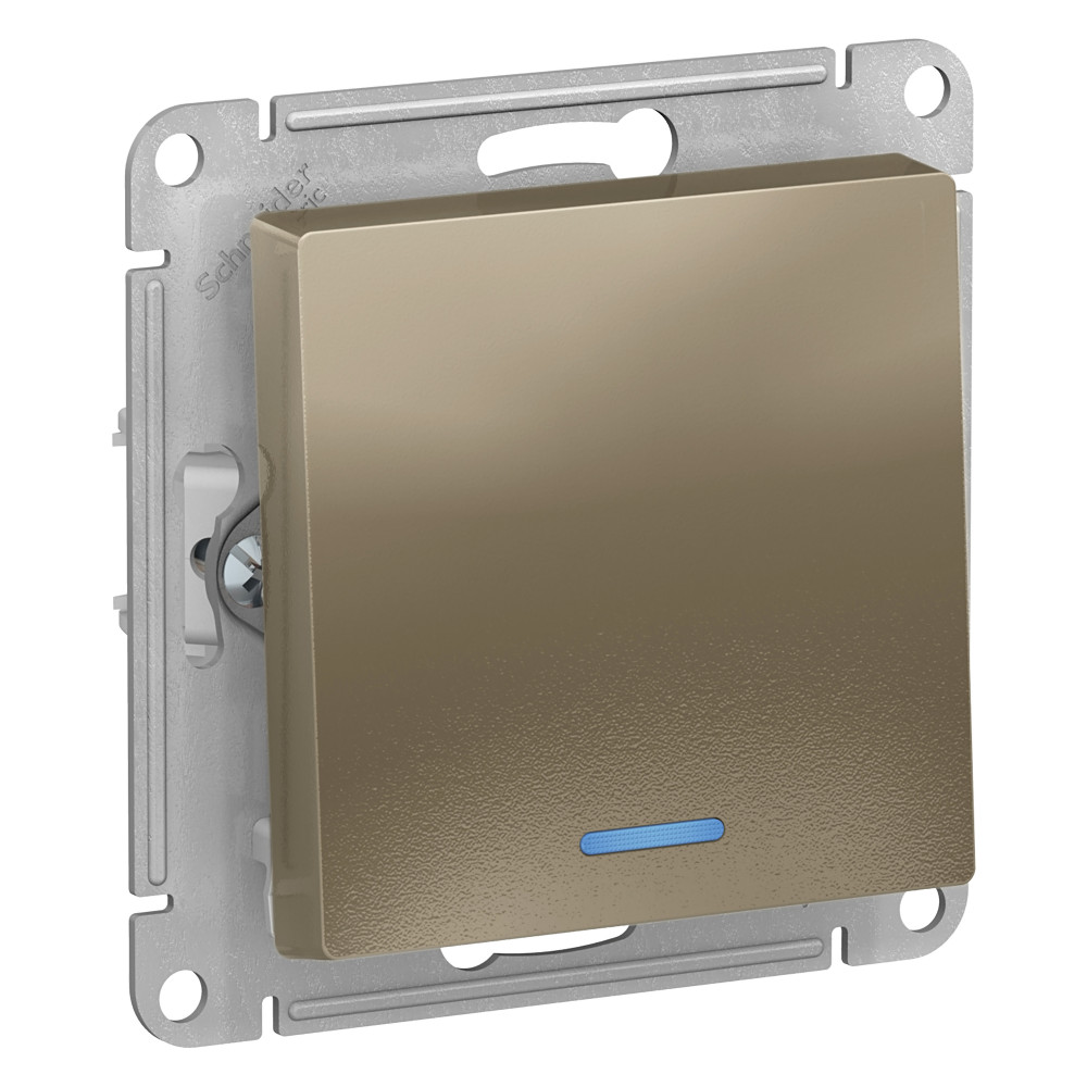 Выключатель 1-кл. AtlasDesign 10А IP20 (сх.1а) с подсв. мех.шампань