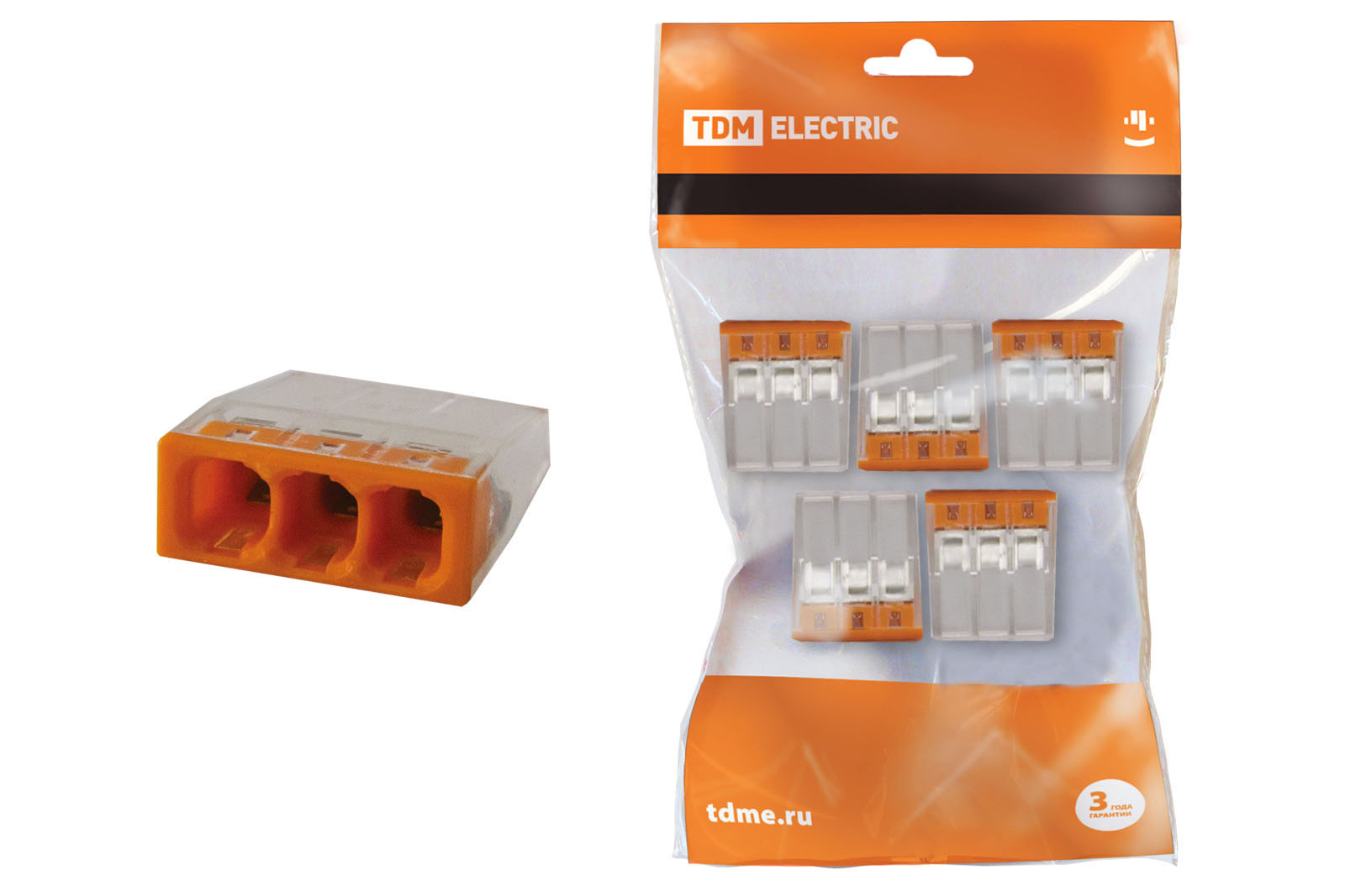 Клемма строительно-монтажная КБМ-2273-233 (2,5мм2) с пастой (5 шт/упак) TDM