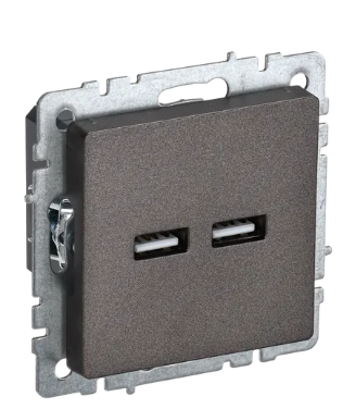 BRITE Роз. USB A+A 3,1А РЮ10-1-БрТБ бр. IEK