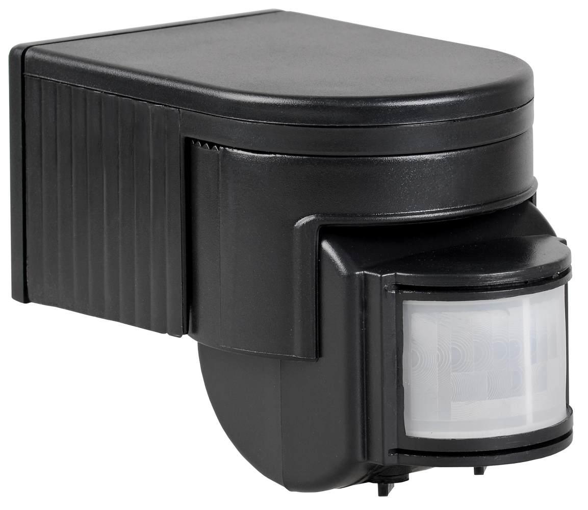 Датчик движения ДД 012 черный, макс. нагрузка 1100Вт, угол обзора 180град., дальность 12м, IP44, IEK
