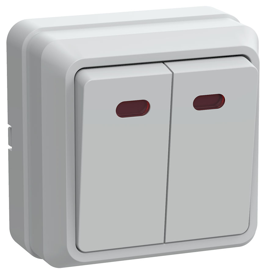 OKTAVA Выключ. 2-кл. с инд. о/у 10А ВС20-2-1-ОБ бел. IEK