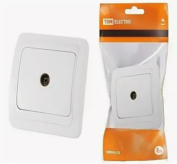 Розетка TV (SAT) F-типа белая "Валдай" TDM