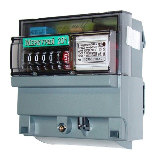 Электросчетчик Меркурий 201.5 однофазный 1~230В 5(60)А однотарифный