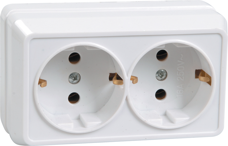 OKTAVA Роз. 2-мест. с з/к о/у 16А РС22-3-ОБ бел. IEK