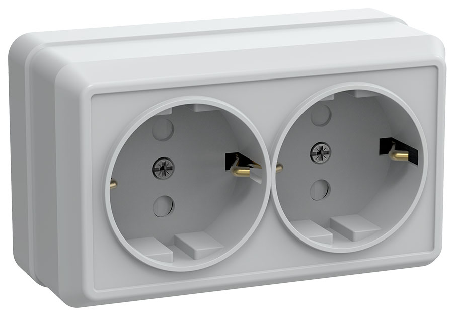 OKTAVA Роз. 2-мест. с з/к/ш о/у 16А РСш22-3-ОБ бел. IEK