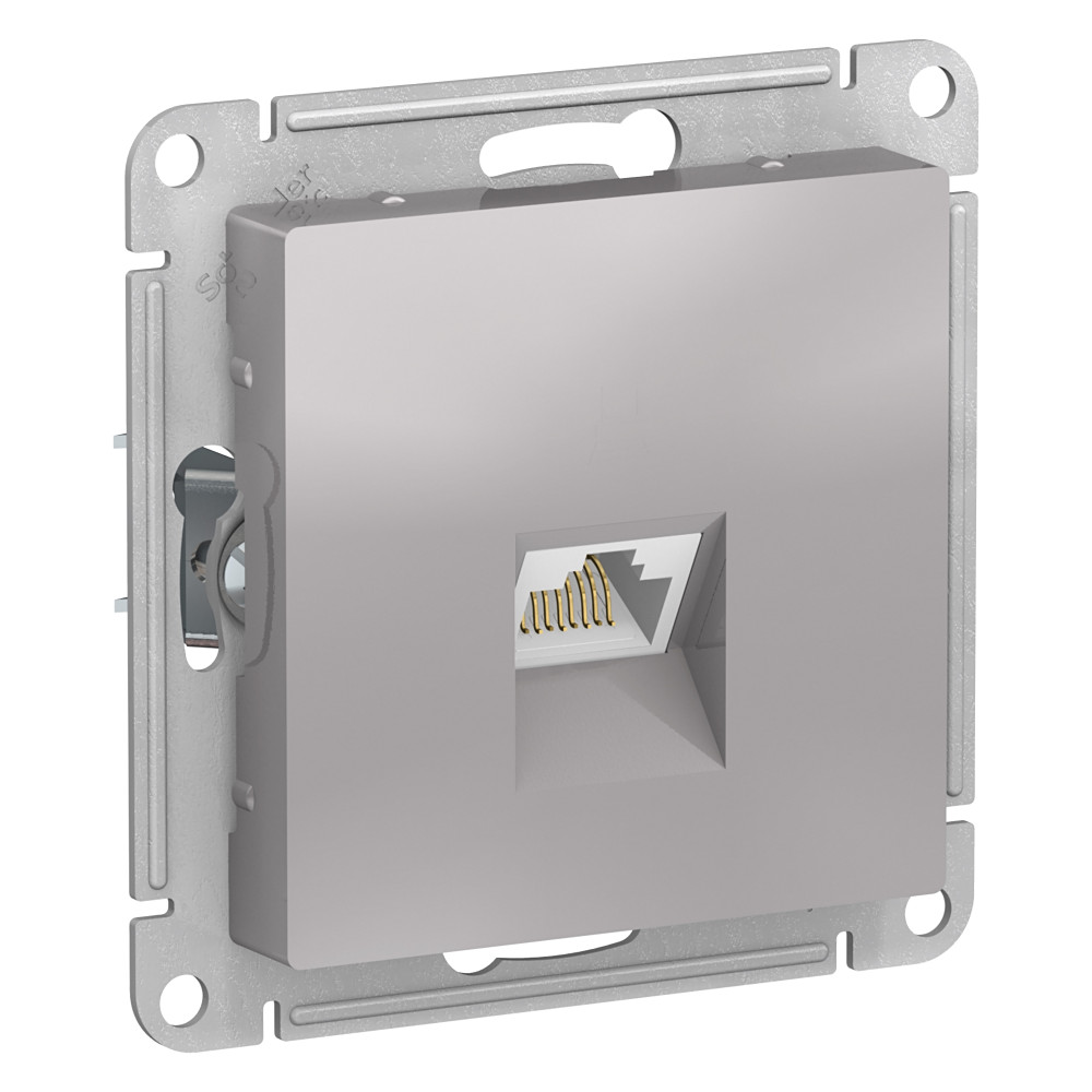 Розетка комп. 1-м AtlasDesign RJ45 кат.5E мех. алюм.