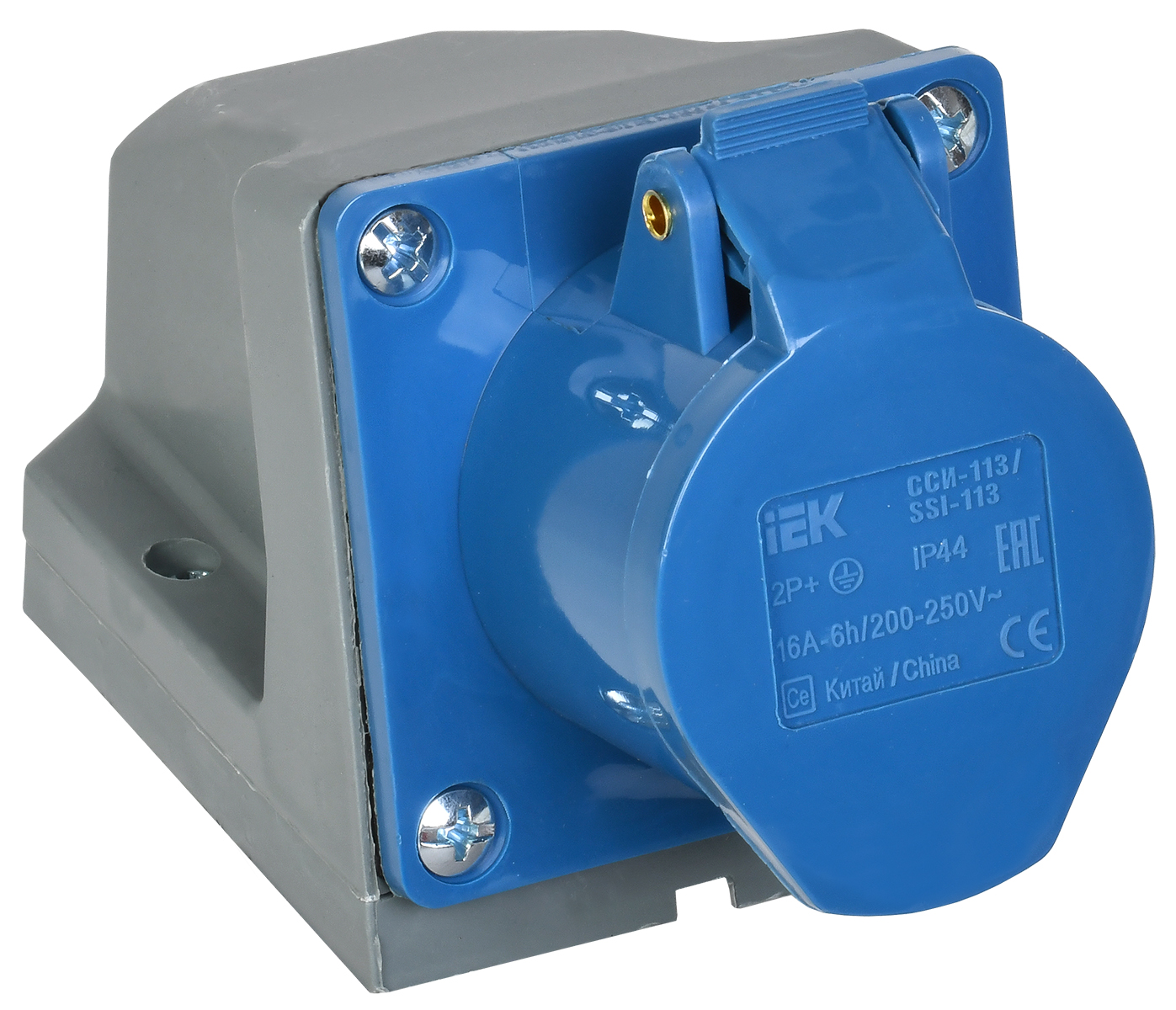 Розетка стац. ССИ-113 16А-6ч 220В 2P+PE IP44 IEK