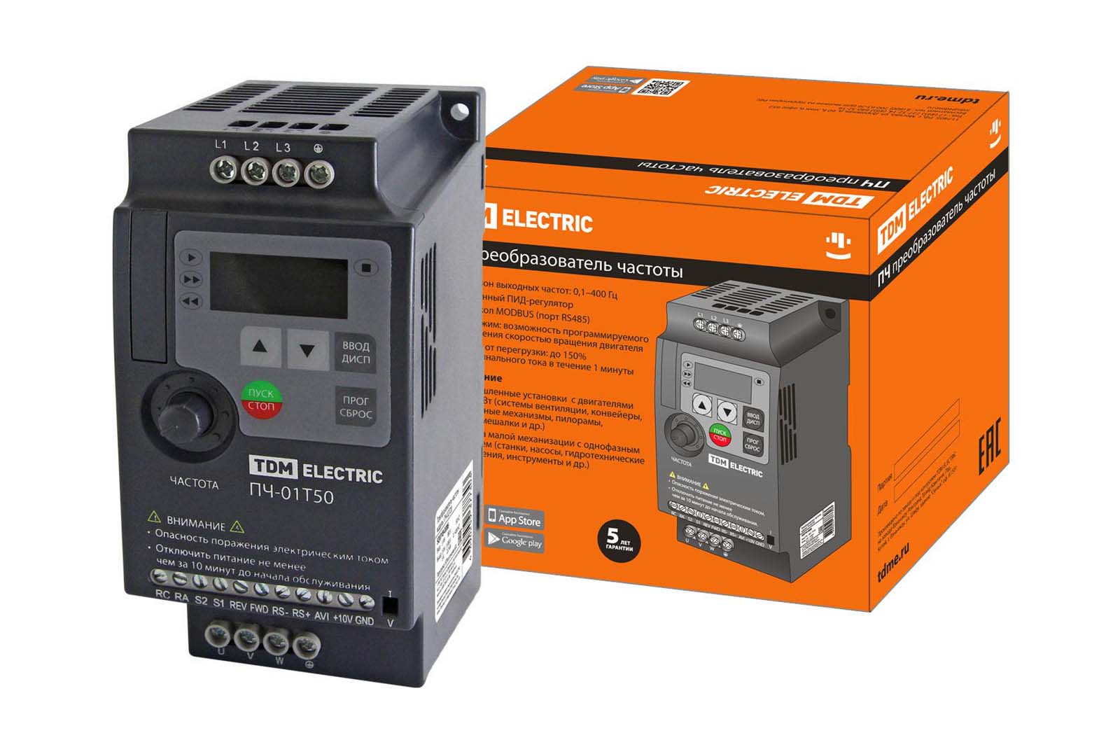 Преобразователь частоты ПЧ-01T50 380В 1,50кВт TDM