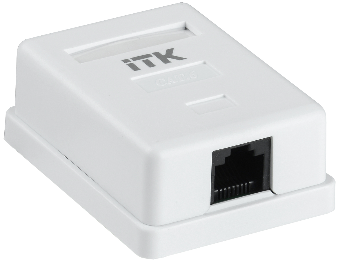 ITK Настенная инф. розетка RJ45 кат. 6 UTP 1-порт