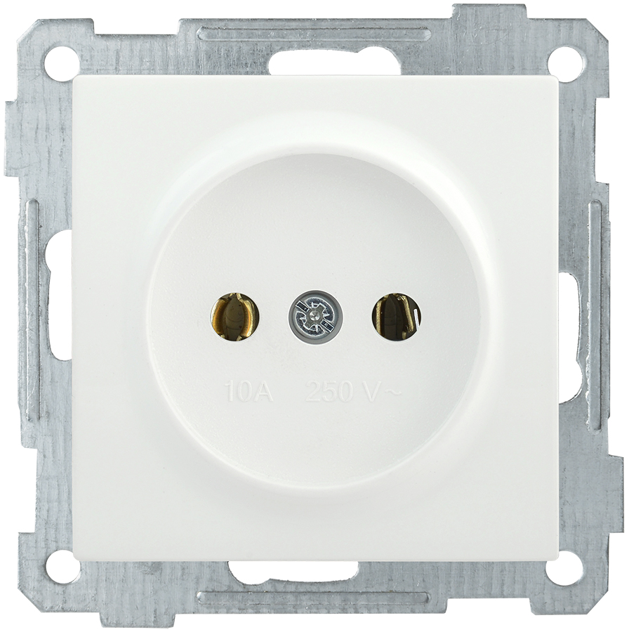 РС10-1-0-Б Розетка без з/к 10А BOLERO белый IEK