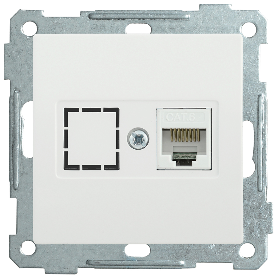 РК11-1-Б Розетка компьютерная RJ45 Cat6 BOLERO белый IEK