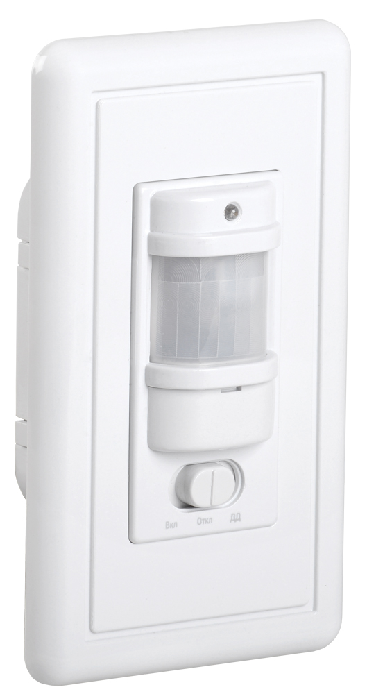 Датчик движения ДД 028 белый, макс. нагрузка 1200Вт, угол обзора 140град., дальность 9м, IP20, IEK