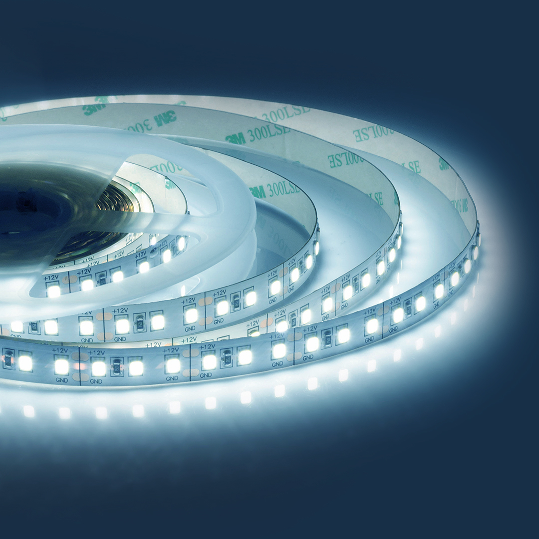 00-52 Светодиодная лента 12В, СТ, 14,4Вт/м, smd2835, 120д/м, IP20, 1400Лм/м, ширина подложки 10мм, 5м, х/б, 6500К.