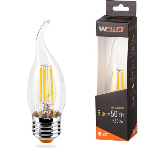 Лампа LED WOLTA FILAMENT 25YCDFT5E27 3000 К