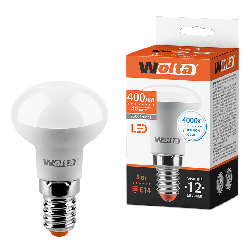 Светодиодная лампа WOLTA  25S39R5E14 5Вт 4000K E14
