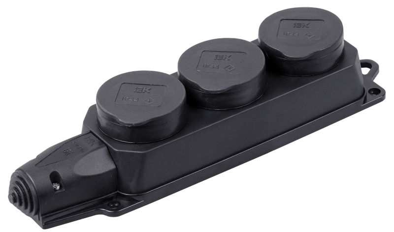 РБ33-1-0м Розетка (колодка) трехместная ОМЕГА IP44 IEK