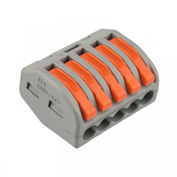 Универсальная клемма 5-проводная,  серая (0,08-2,5/4 мм²) (40 шт./уп.) REXANT