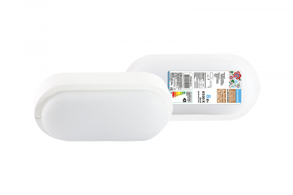 Светодиодный светильник LED ДПП 3801 8Вт 6500К IP65 белый овал 155*78*57 мм Народный