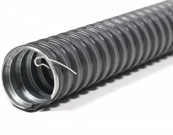 Металлорукав в ПВХ изоляции РЗ-ЦП нг-LS 50 (15 м) с протяжкой ЗЭТАРУС