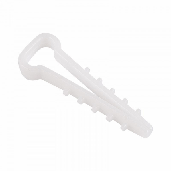Дюбель-хомут нейлоновый прямоугольный 5-10 мм, белый (100 шт/уп) REXANT