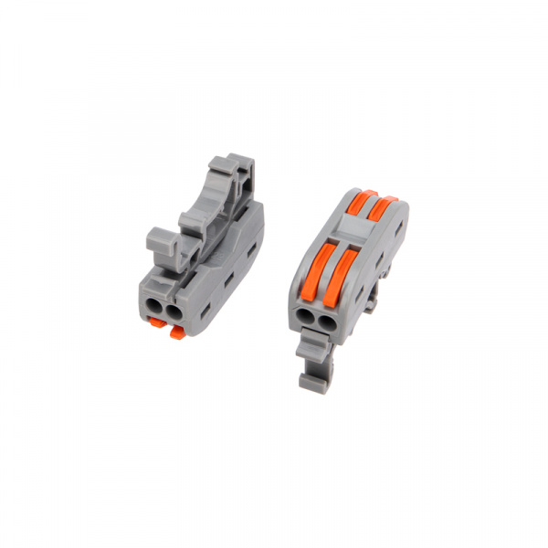 Клемма СМК 222-422D проходная 2-полюсная, с креплением на DIN-рейку (0,08-4 мм²) серая (50 шт./уп.)