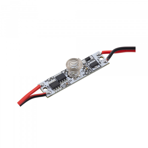 04-42 Сенсорный выключатель для алюминиевого профиля высотой 6мм, монохром., 12/24В, 36/72Вт, IP20, с функцией диммирования, 40x10x8мм.