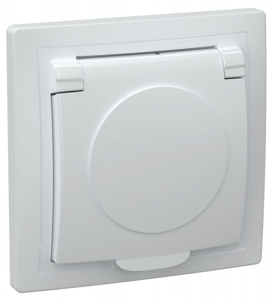 KVARTA Роз. 1-мест. с з/к крыш. 16А РСб10-3-КБ бел. IEK