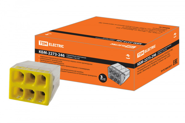 Клемма строительно-монтажная КБМ-2273-246 (2,5мм2) с пастой TDM