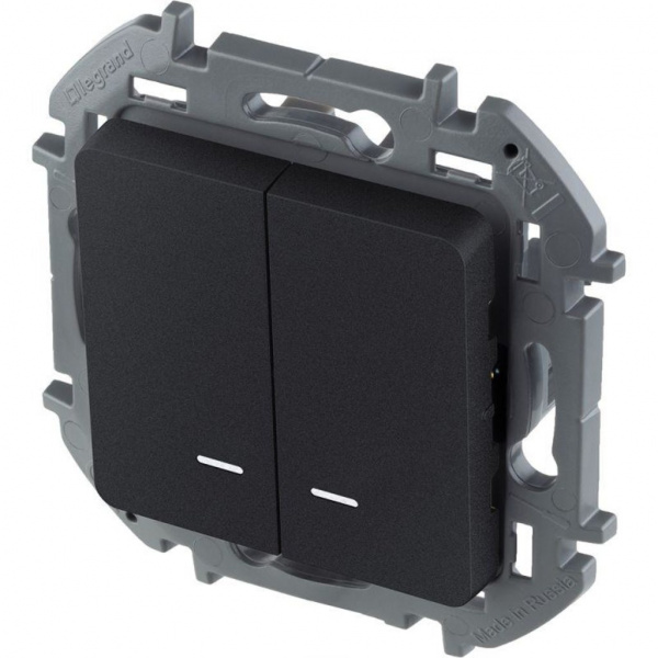 Механизм выключателя 2-кл. Inspiria 10А IP20 250В 10AX антрацит Leg