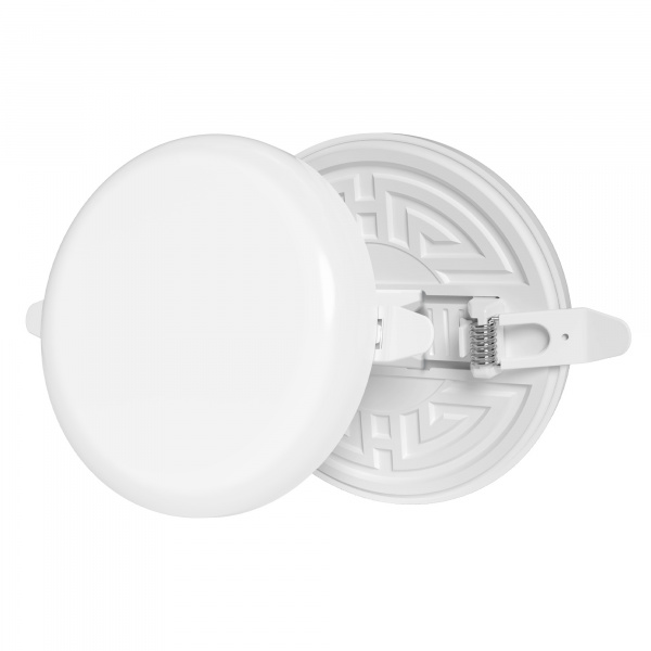 06-106 Панель светодиодная встраиваемая безрамочная FLP, 16Вт (12Вт+4Вт), 230В/50Гц, 1360лм, 4000К, IP20, ø120х21мм, круг, 3 режима свечения, регулировка под посадочное отверстие ø55-ф105мм, ал. корпус