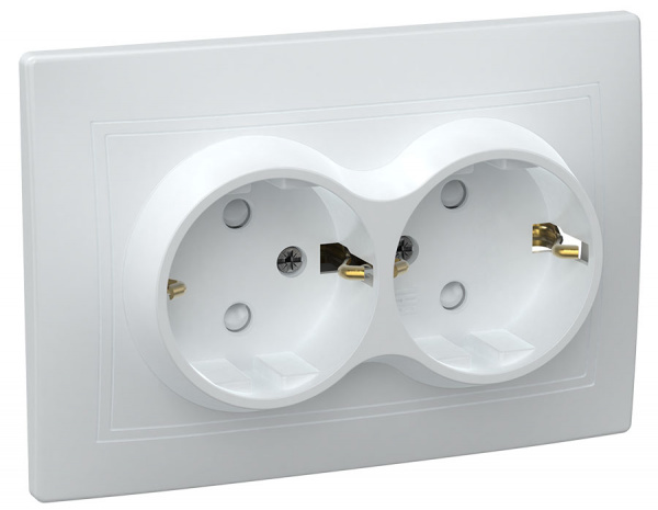 KVARTA Роз. 2-мест. с з/к/ш 16А РСш12-3-КБ бел. IEK