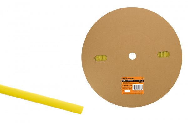 Термоусаживаемая трубка ТУТнг 6/3 желтая (100 м/ролл) TDM