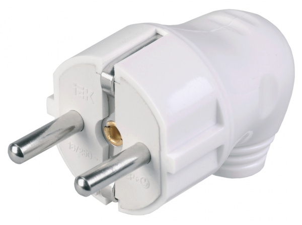 ВПу11-01-Ст Вилка разб. угловая з/к 16А белая IEK