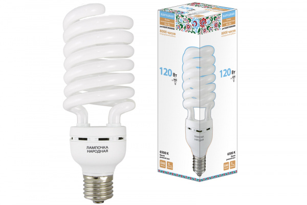 Лампа люминесцентная НЛ-HS-120 Вт-6500 К–Е40