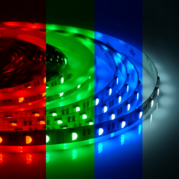00-109 Светодиодная лента 12В, СТ, 14,4Вт/м, smd5050, 60д/м, IP20, 500Лм/м, ширина подложки 12мм, 5м, RGBW.