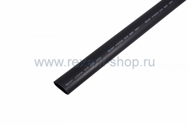 Термоусаживаемая трубка клеевая 24,0/8,0 мм, черная (5 шт/уп по 1 м) REXANT
